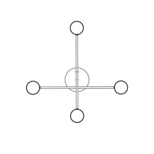 Plafoniera Moderna Thor 4 Luci Bianca