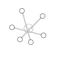 Plafoniera Moderna Thor 6 Luci Bianca