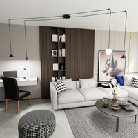 Sospensione Moderna Decentrata Frigg 4 Luci Nera