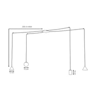 Sospensione Moderna Decentrata Frigg 4 Luci Nera