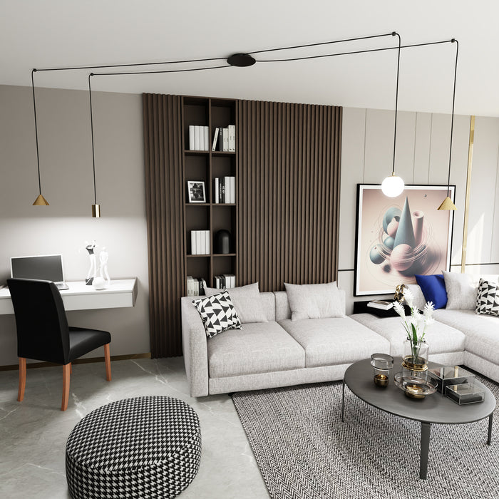 Sospensione Moderna Decentrata Frigg 4 Luci Oro