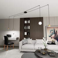 Sospensione Moderna Decentrata Frigg 4 Luci Oro