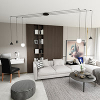 Sospensione Moderna Decentrata Frigg 6 Luci Nera