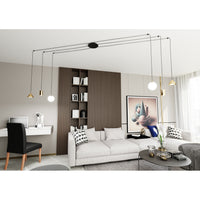 Sospensione Moderna Decentrata Frigg 6 Luci Oro