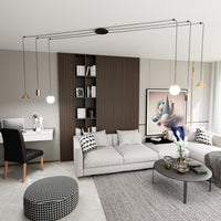 Sospensione Moderna Decentrata Frigg 6 Luci Oro