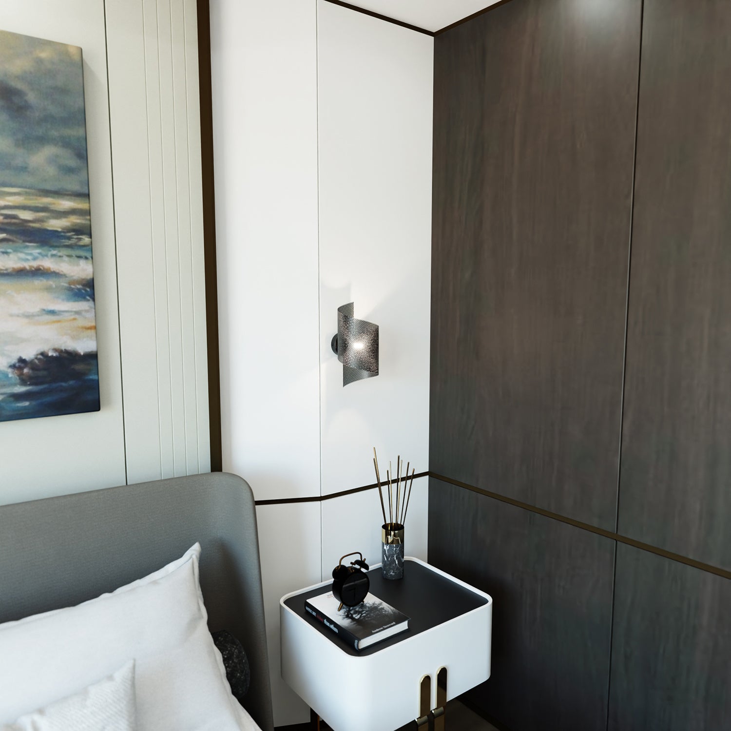 Applique Moderna Baldr 1 Luce Nera