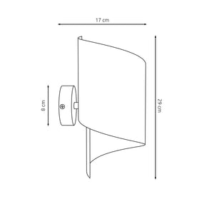 Applique Moderna Baldr 1 Luce Nera
