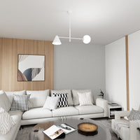 Plafoniera Moderna Industrial Njord 2 Luci Bianco