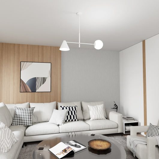 Plafoniera Moderna Industrial Njord 2 Luci Bianco