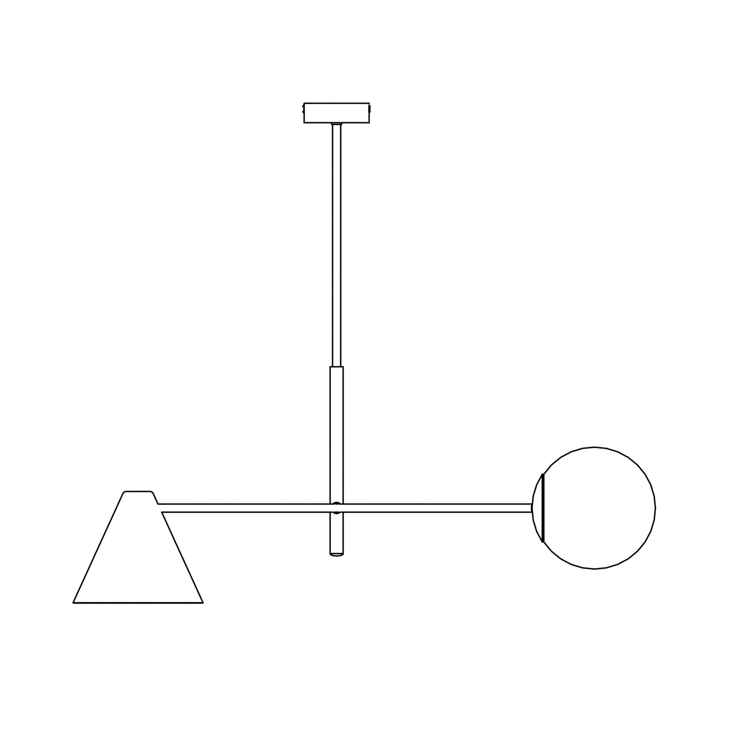 Plafoniera Moderna Industrial Njord 2 Luci Bianco