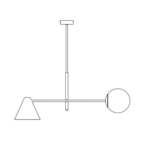 Plafoniera Moderna Industrial Njord 2 Luci Bianco