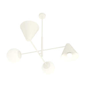 Plafoniera Moderna Industrial Njord 4 Luci Bianco