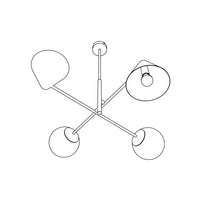 Plafoniera Moderna Industrial Njord 4 Luci Bianco