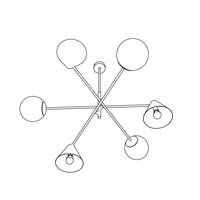 Plafoniera Moderna Industrial Njord 6 Luci Bianco