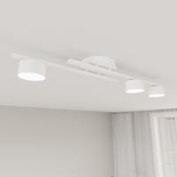 Plafoniera 3 Luci Freyr In Acciaio Bianco Diffusori Cilindrici