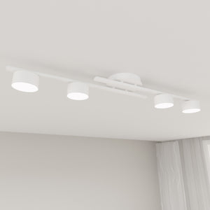 Plafoniera 4 Luci Freyr In Acciaio Bianco Diffusori Cilindrici