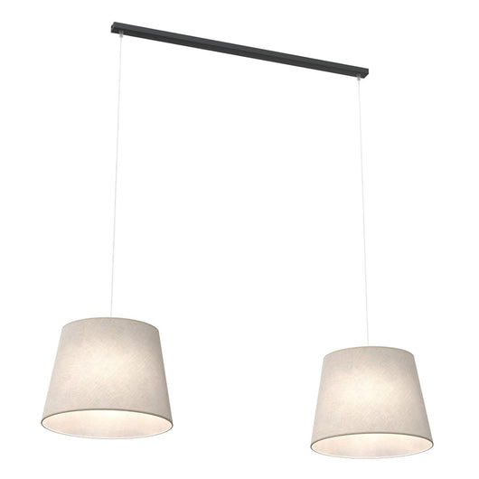 Lampadario A 2 Luci Osiride Con Paralumi In Tessuto Beige
