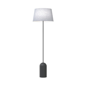 Piantana 1 Luce Anubi Paralume In Tessuto Grigio Con Base In Acciaio Nero