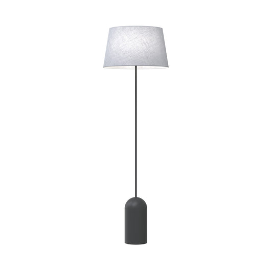 Piantana 1 Luce Anubi Paralume In Tessuto Grigio Con Base In Acciaio Nero