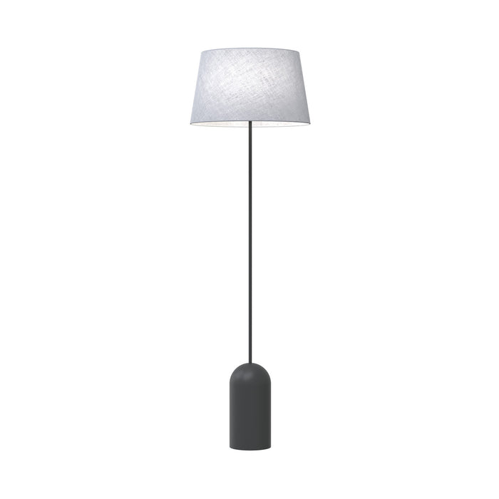 Piantana 1 Luce Anubi Paralume In Tessuto Grigio Con Base In Acciaio Nero