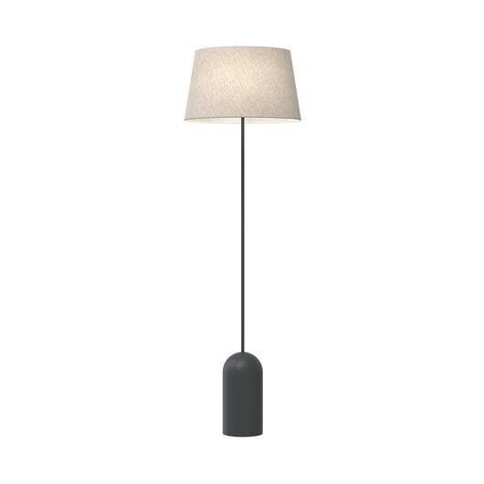 Piantana 1 Luce Anubi Paralume In Tessuto Beige Con Base In Acciaio Nero
