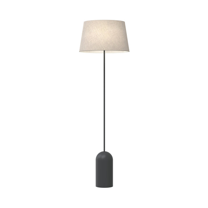 Piantana 1 Luce Anubi Paralume In Tessuto Beige Con Base In Acciaio Nero