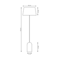 Piantana 1 Luce Anubi Paralume In Tessuto Beige Con Base In Acciaio Nero