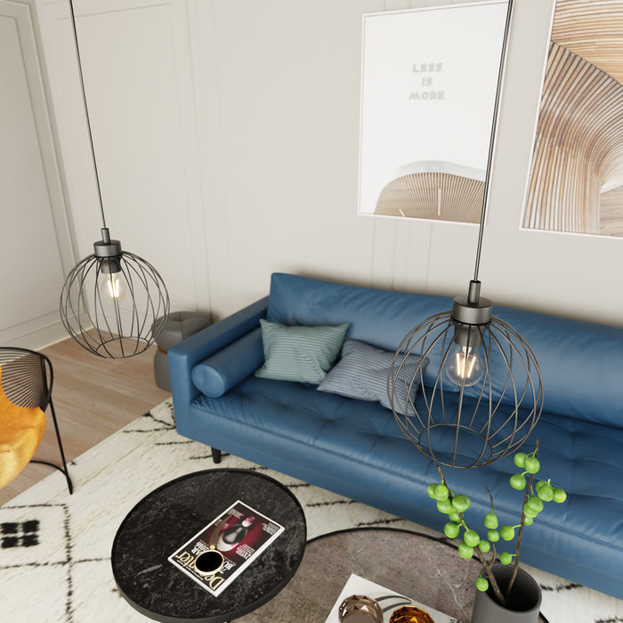 Sospensione Minimal Industrial Hathor 1 Luce Nera