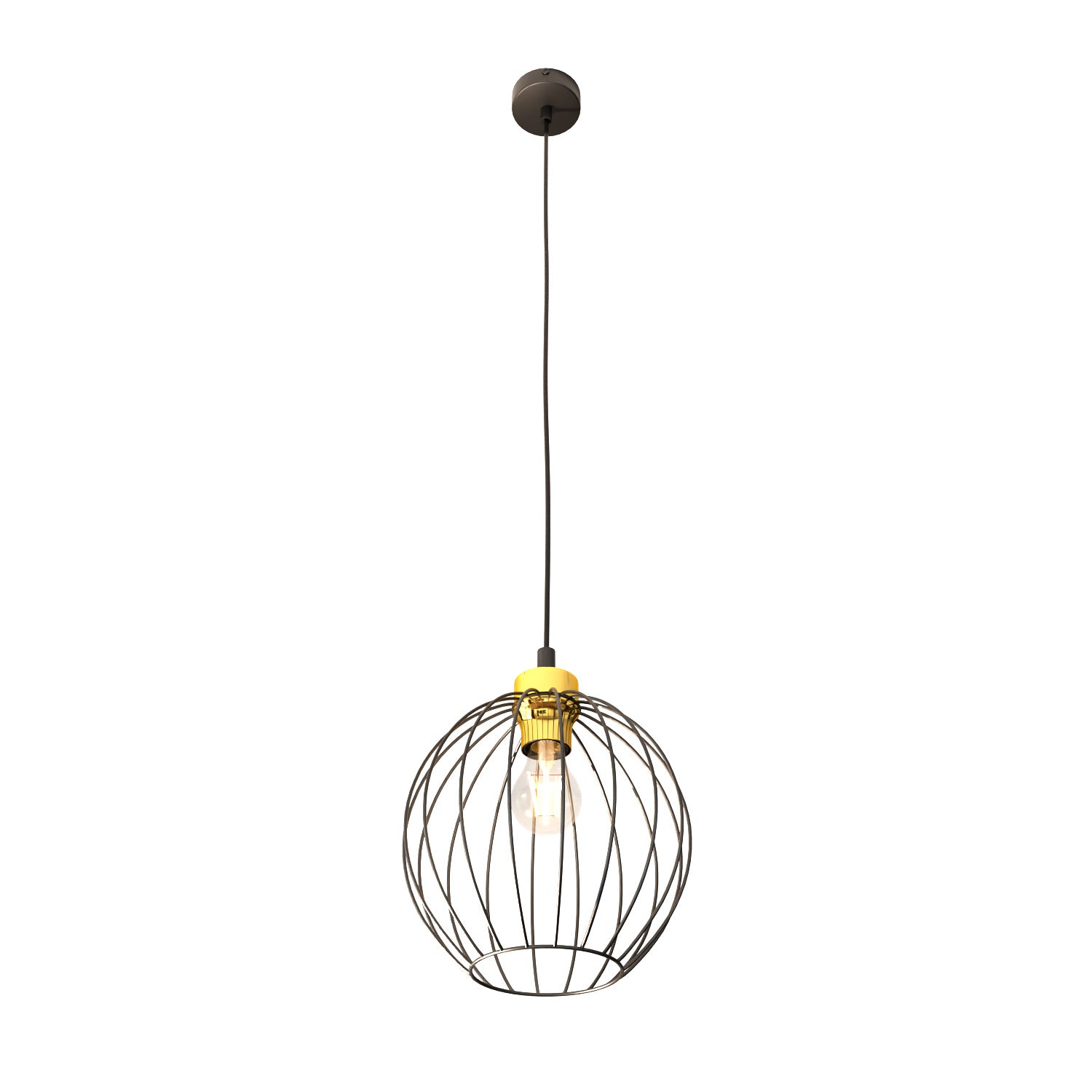 Sospensione Minimal Industrial Hathor 1 Luce Nera E Oro