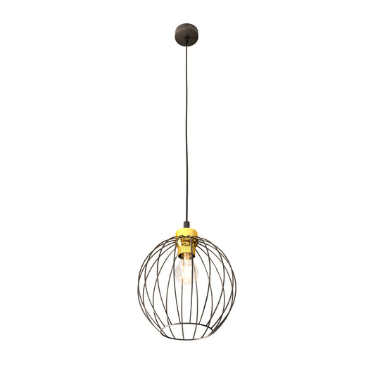 Sospensione Minimal Industrial Hathor 1 Luce Nera E Oro