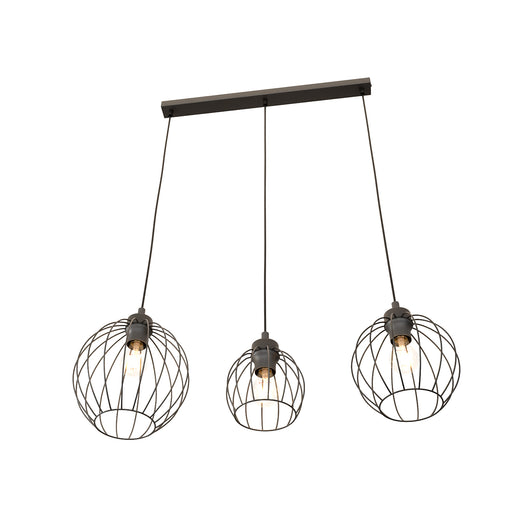 Sospensione Minimal Industrial Hathor 3 Luci Lineari Nera