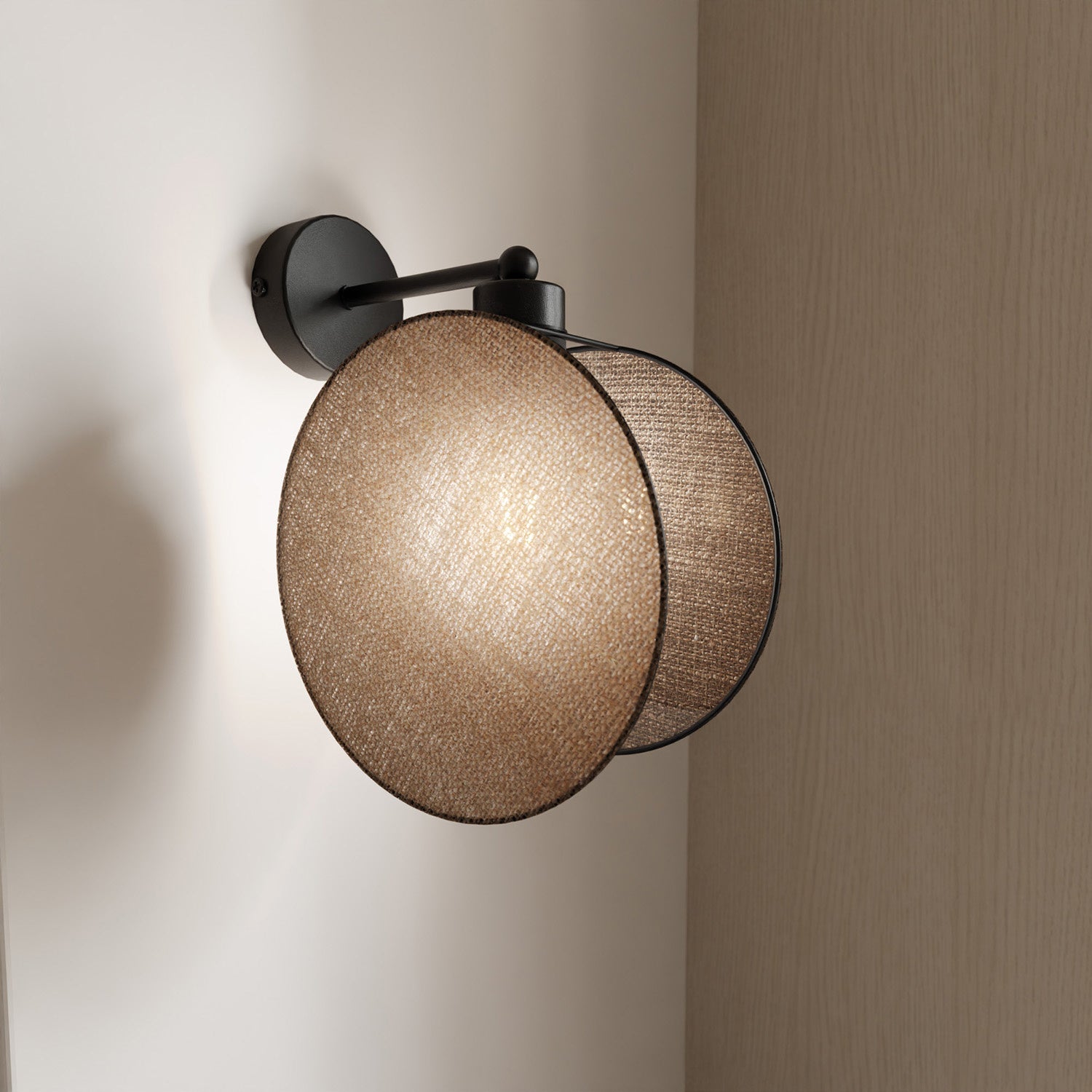 Applique 1 Luce Moderna Nut In Acciaio Effetto Naturale