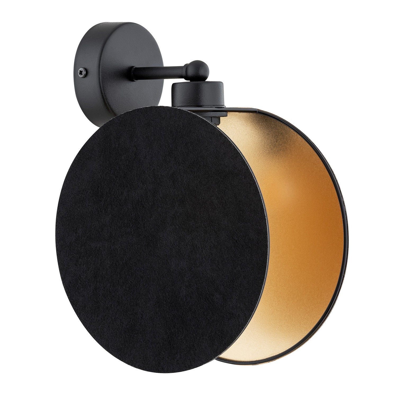 Applique 1 Luce Moderna Nut In Acciaio Nero E Oro