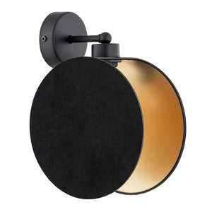 Applique 1 Luce Moderna Nut In Acciaio Nero E Oro