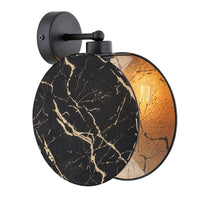 Applique 1 Luce Moderna Nut In Acciaio Effetto Marmo Nero