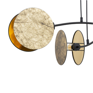 Lampada A Sospensione 4 Luci Moderna Nut In Acciaio Effetto Marmo Bianco