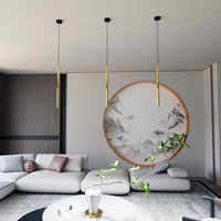 Sospensione Contemporanea In Acciaio 1 Luce Shu Nero E Oro