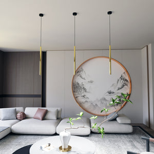 Sospensione Contemporanea In Acciaio 1 Luce Shu Nero E Oro