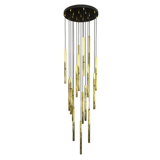 Lampadario Moderno Shu Acciaio Nero 17 Luci G9 Ip20