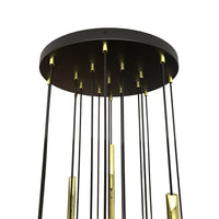 Lampadario Moderno Shu Acciaio Nero 17 Luci G9 Ip20