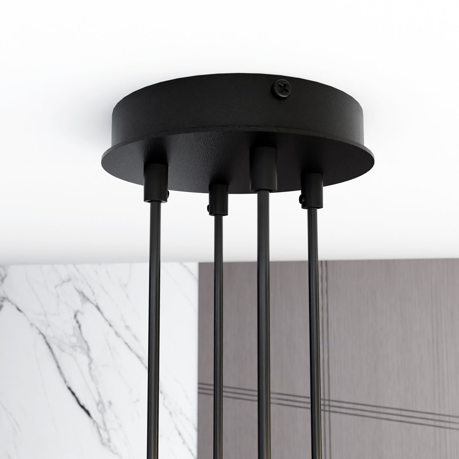 Sospensione Moderna Tefnut 4 Luci In Acciaio Nero