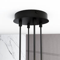 Sospensione Moderna Tefnut 4 Luci In Acciaio Nero