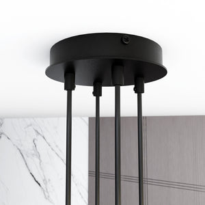 Sospensione Moderna Tefnut 4 Luci In Acciaio Nero