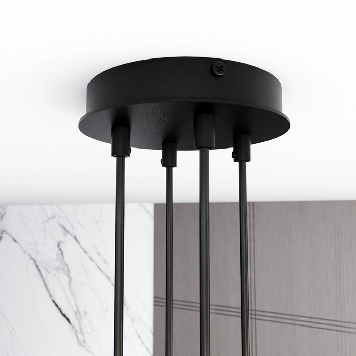 Sospensione Moderna Tefnut 4 Luci In Acciaio Nero