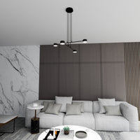 Sospensione Moderna Tefnut 4 Luci In Acciaio Nero