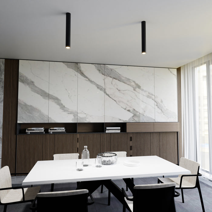 Plafoniera Moderna Faretto Marduk 1 Luce Acciaio Nero 45 Cm