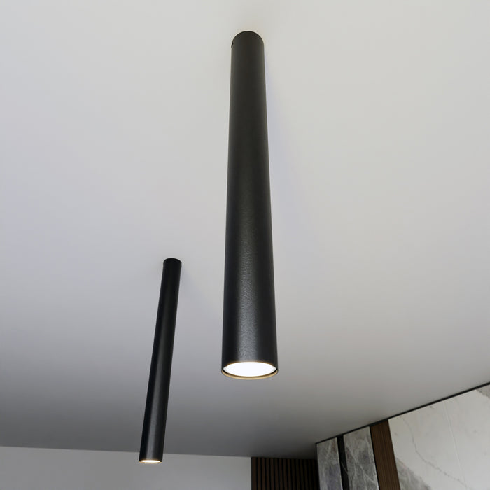 Plafoniera Moderna Faretto Marduk 1 Luce Acciaio Nero 60 Cm