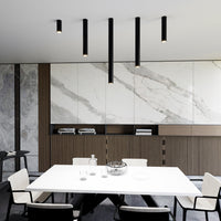 Plafoniera Moderna Faretto Marduk 1 Luce Acciaio Nero 60 Cm