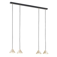 Sospensione Minimal Skadi 4 Luci In Acciaio Oro