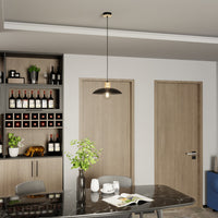 Sospensione Nordica Ishtar 1 Luce In Legno E Acciaio Nero